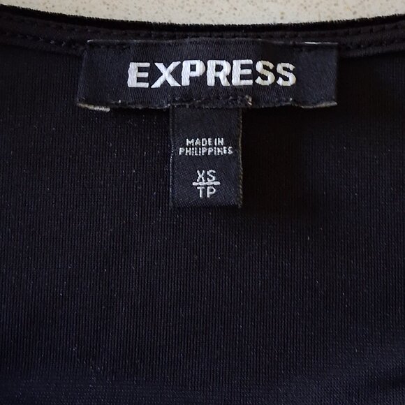 EXPRESS Long Sleeve Black Velvet Bodysuit Women's Size XS - Picture 3 of 16